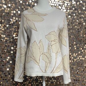 Crewneck sweater with floral design #1503